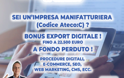 E-COMMERCE ?  INTERNAZIONALIZZAZIONE ? SI’ GRAZIE ! – Fino a 22.500 euro a fondo perduto !